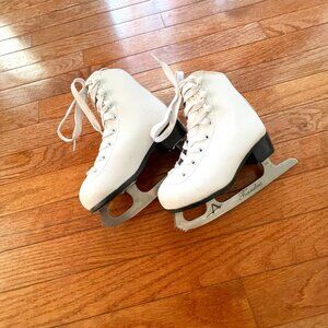Classic White Figure Skates with Silver Blades